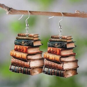 Stacked Books Earrings
